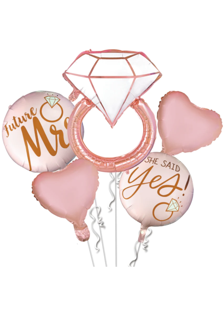 Zestaw z pierścionkiem na Wieczór Panieński rose-gold